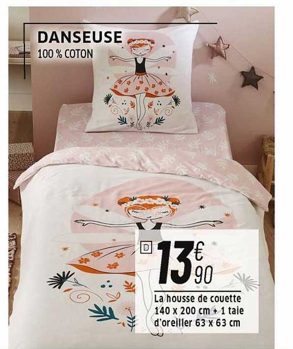 la housse de couette 140 x 200 cm + 1 taie d'oreiller 63 x 63 cm danseuse
