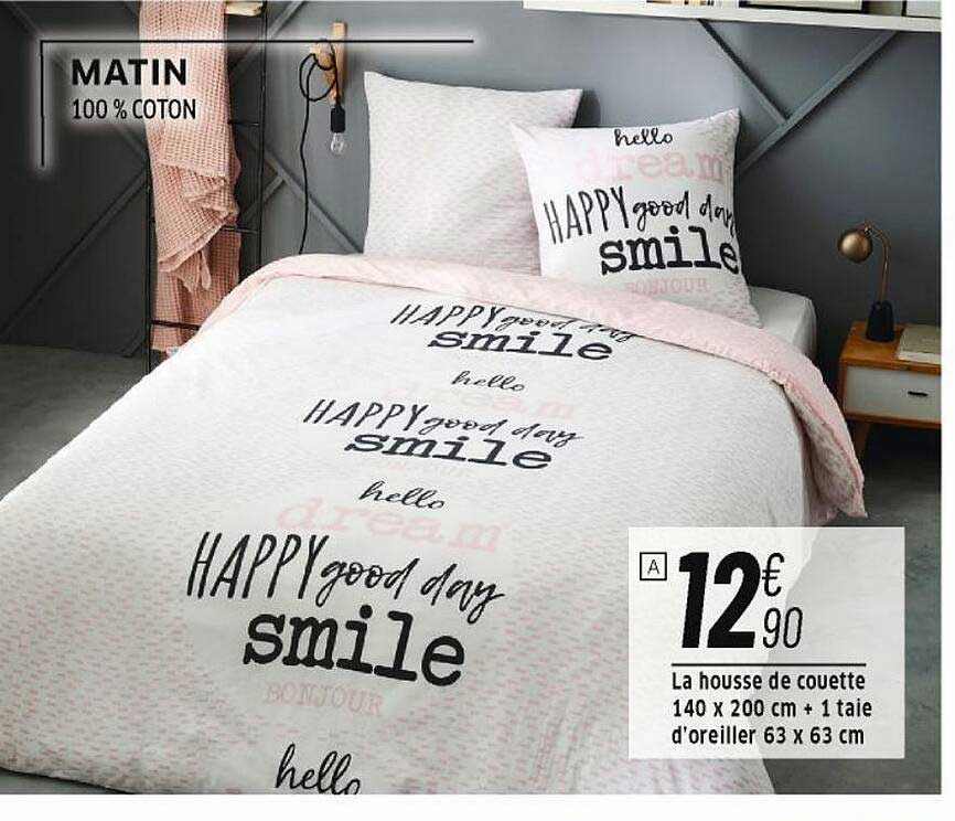 la housse de couette 140 x 200 cm + 1 taies d'oreiller 63 x 63 cm matin