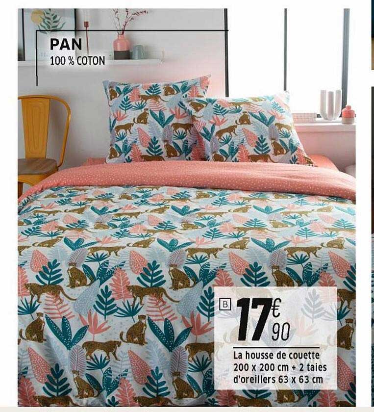 la housse de couette 200 x 200 cm + 2 taies d'oreillers 63 x 63 cm