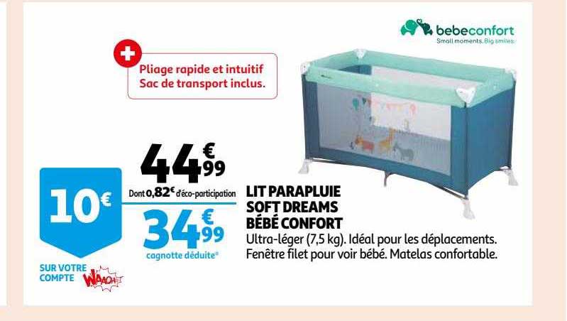 lit parapluie soft dreams bébé confort