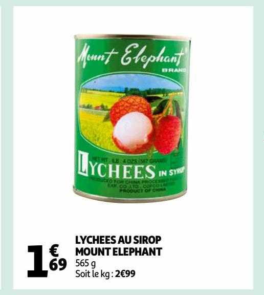 lychees au sirop mount éléphant