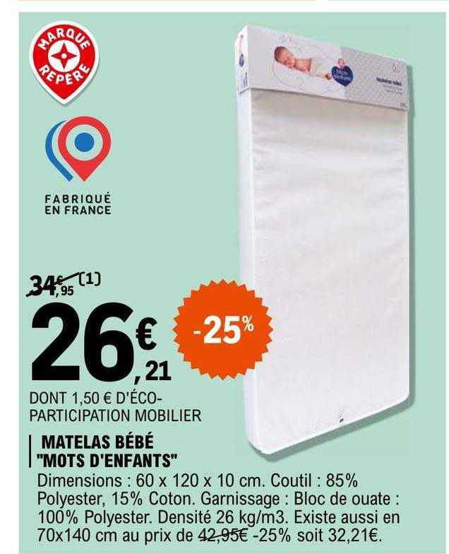 matelas bébé "mots d'enfants"