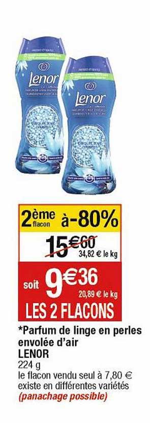 parfum de linge en perles envolées d'air lenor