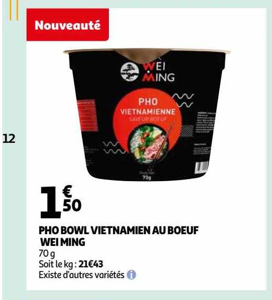 pho bowl vietnamien au boeuf wei ming