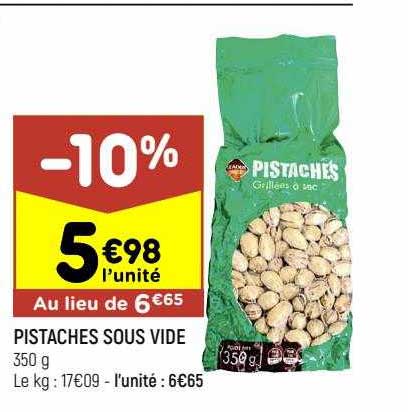 pistaches sous vide