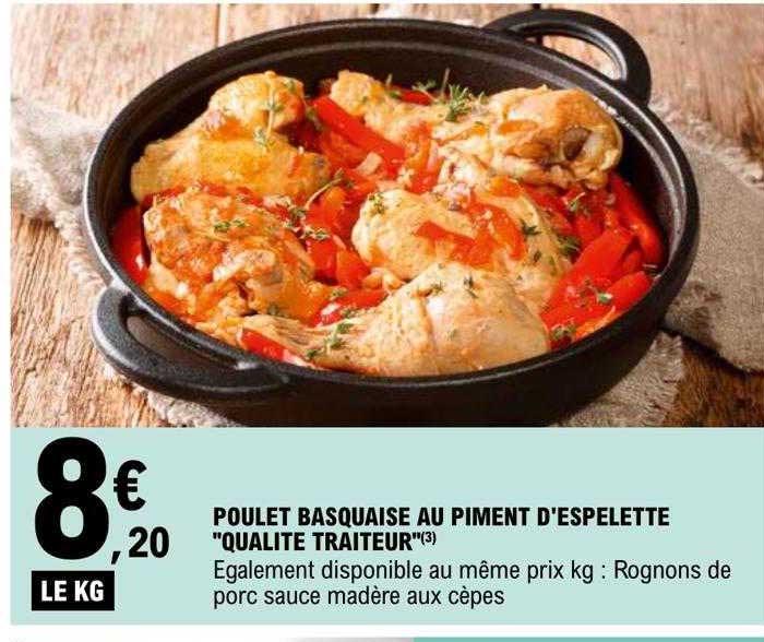 poulet basquaise au piment d'espelette "qualité traiteur"