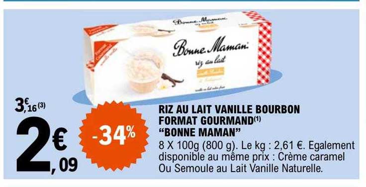riz au lait vanille bourbon format gourmand "bonne maman"