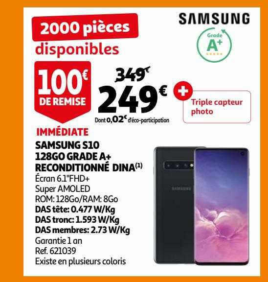samsung s10 128go grade a+ reconditionné dina