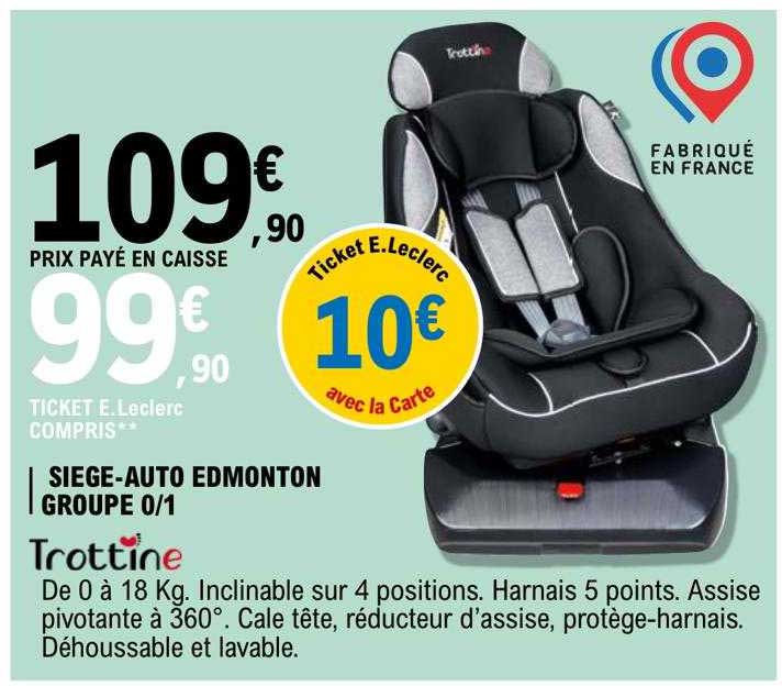 siège-auto edmonton groupe 0-1 trottine