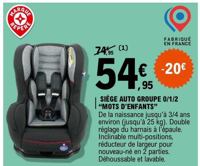 siège auto groupe 0-1-2 "mots d'enfants"