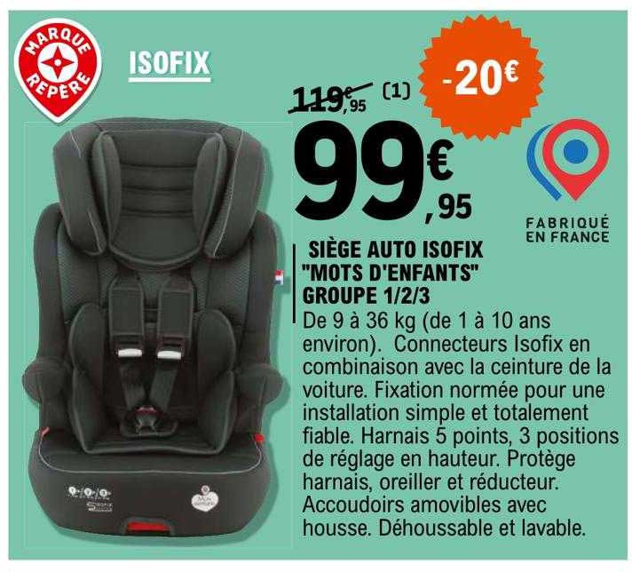 Siège Auto Isofix "mots D'enfants" Groupe 1-2-3