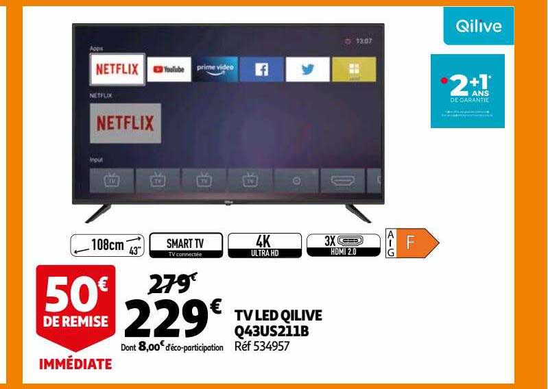 tv led qilive q43us211b