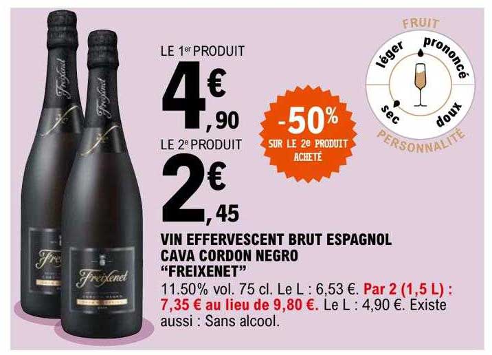 vin effervescent brut espagnol cava cordon negro "freixenet"