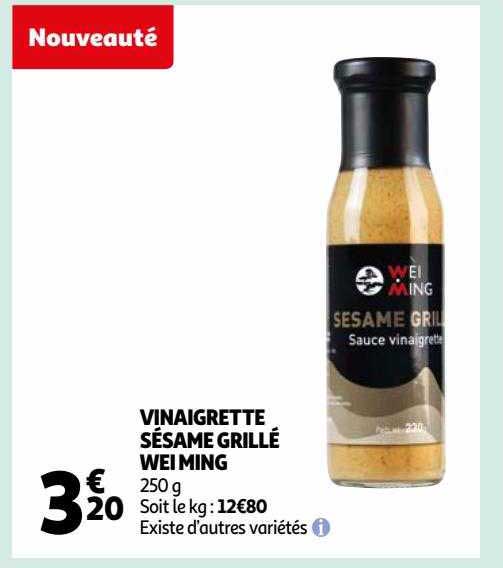 vinaigrette sésame grillé wei ming