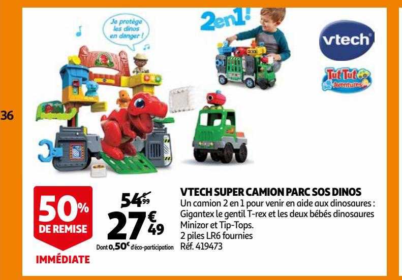 vtech super camion parc sos dinos