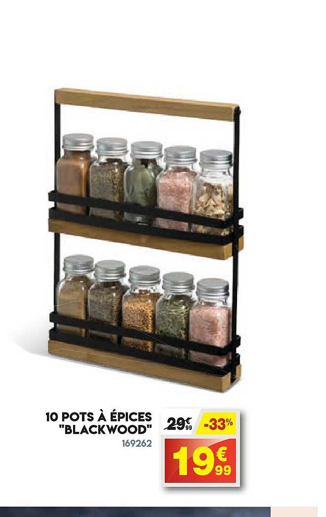 10 Pots à épices "blackwood"