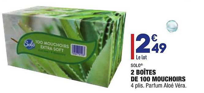 2 Boîtes De 100 Mouchoirs Solo