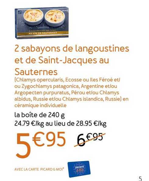 2 sabayons de langoustines et de saint-jacques au sauternes