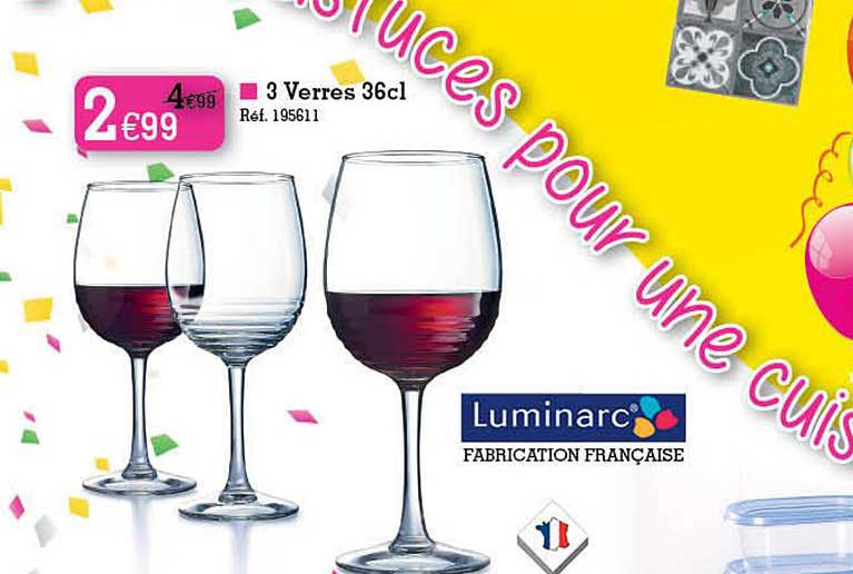 3 Verres 36cl Luminarc