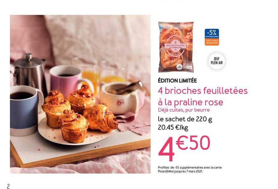 4 Brioches Feuilletées à La Praline Rose