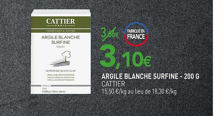 Argile Blanche Surfine Cattier