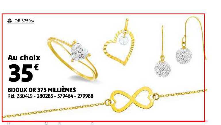 bijoux or 375 millièmes