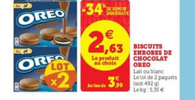 biscuits enrobés de chocolat oreo