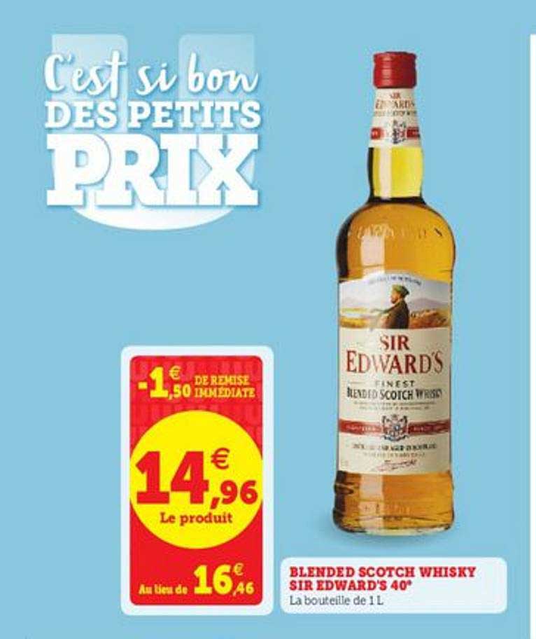 blended scotch whisky sir edward's 40°