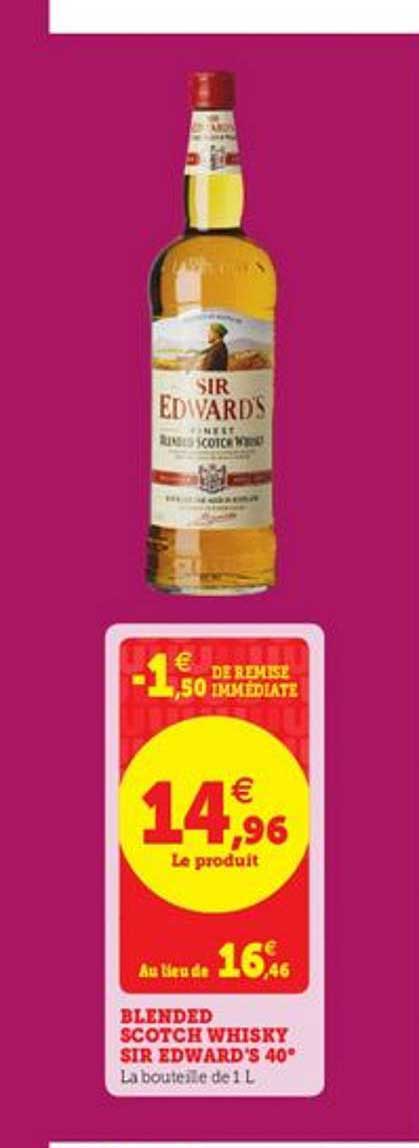 blended scotch whisky sir edward's 40°