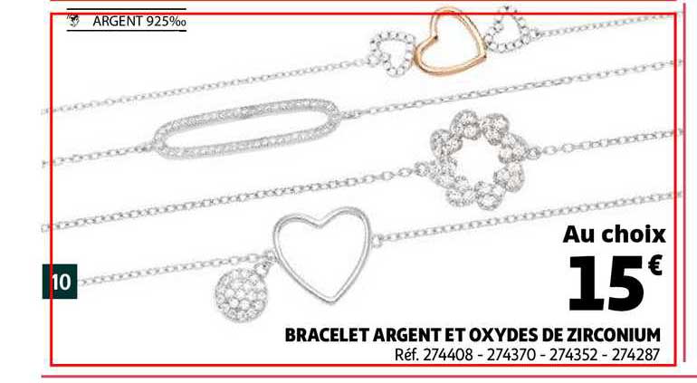bracelet argent et oxydes de zirconium