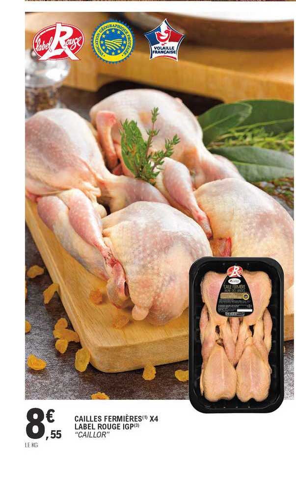 Cailles Fermières X4 Label Rouge Igp "caillor"