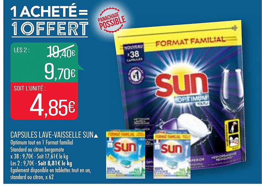 capsules lave-vaisselle sun