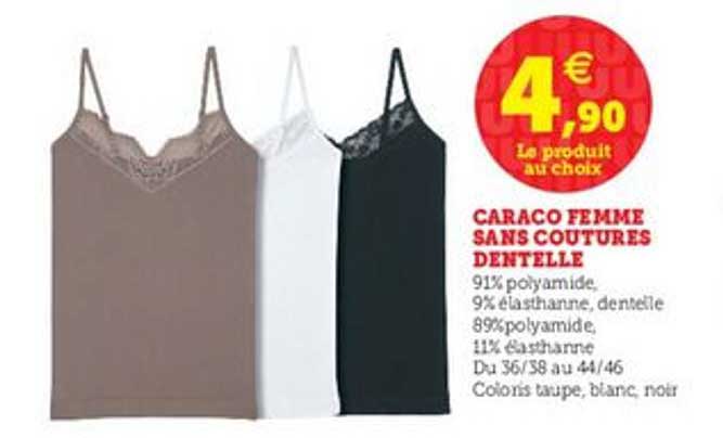 caraco femme sans coutures dentelle