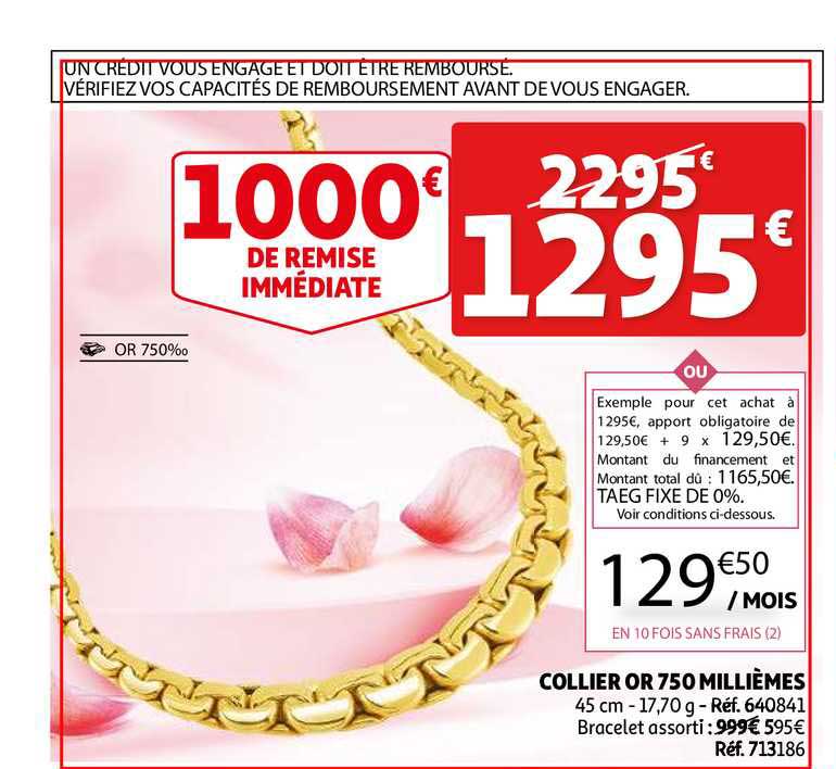 collier or 750 millièmes