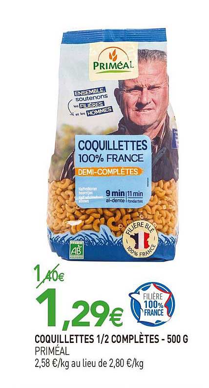 coquillettes 1 2 complètes priméal