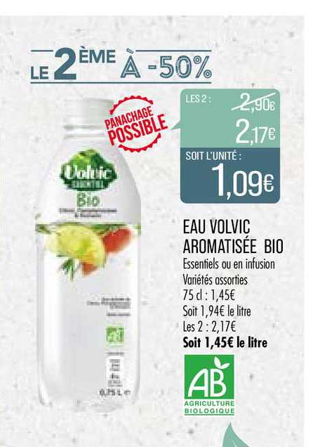 Eau Volvic Aromatisée Bio