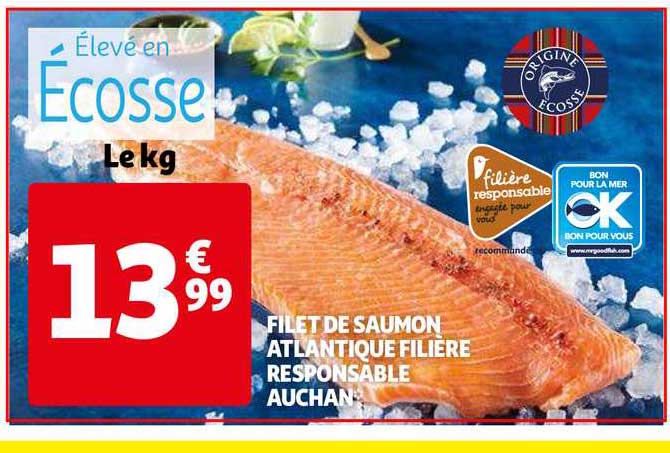 Filet De Saumon Atlantique Filière Responsable Auchan
