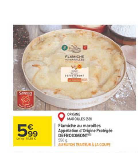 flamiche au maroilles appelation d'origine protégée defroidmont