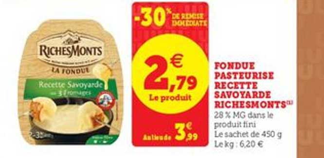 Fondue Pasteurisé Recette Savoyarde Richesmonts