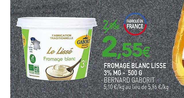 Fromage Blanc Lisse 3% Mg Bernard Gaborit