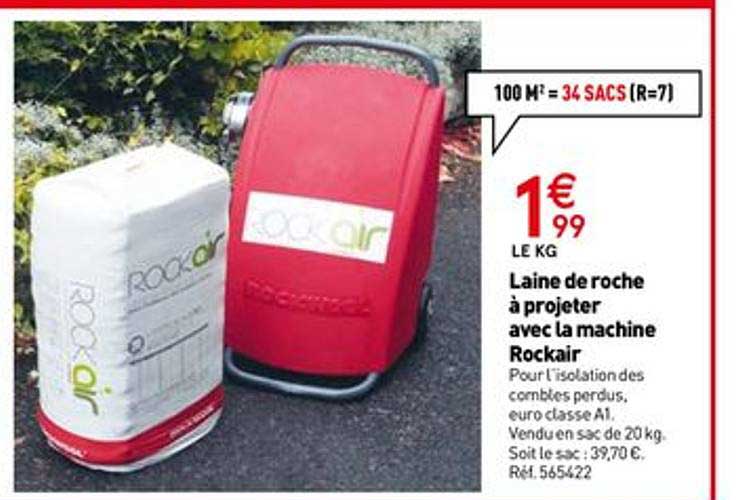 laine de roche à projeter avec la machine rockair