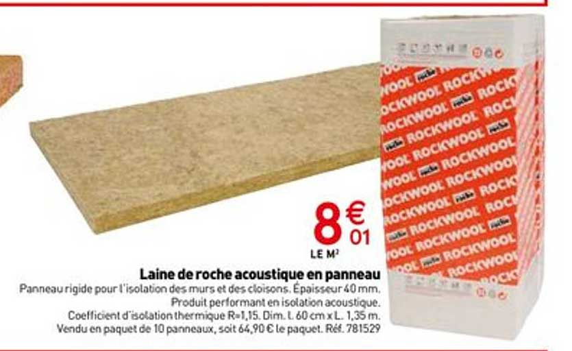 laine de roche acoustique en panneau