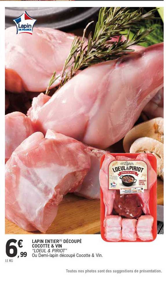 Lapin Entier Découpé Cocotte & Vin "loeul & Piriot"