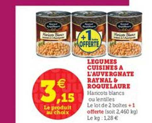légumes cuisinés à l'auvergnate raynal & roquelaure