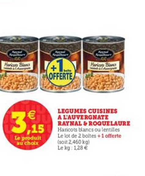 légumes cuisinés à l'auvergnate raynal & roquelaure