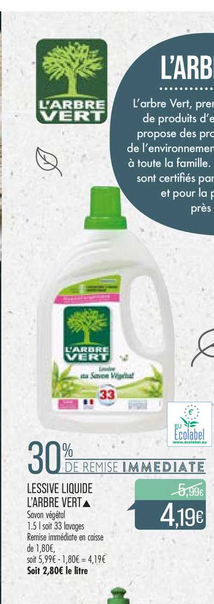 lessive liquide l'arbre vert