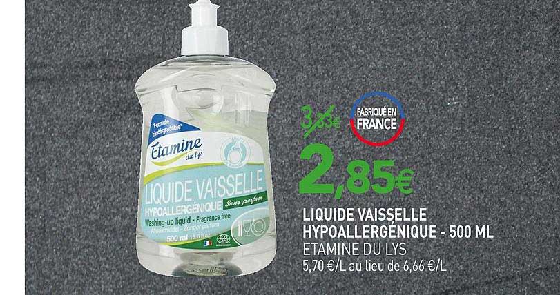 liquide vaisselle hypoallergénique étamine du lys