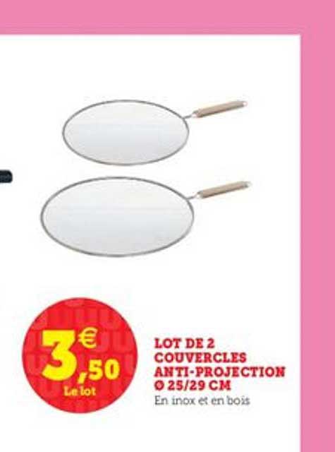 lot de 2 couvercles anti-projection