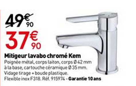 mitigeur lavabo chromé kem