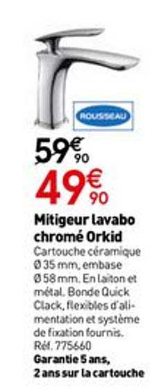 mitigeur lavabo chromé orkid